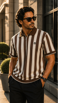 Ravaaz Heritage Stripe Zip Polo