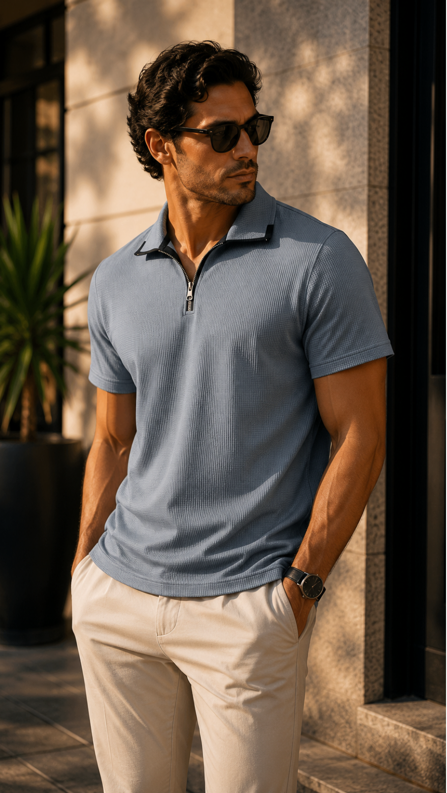 Ravaaz AeroZip Textured Half-Zip T-Shirt