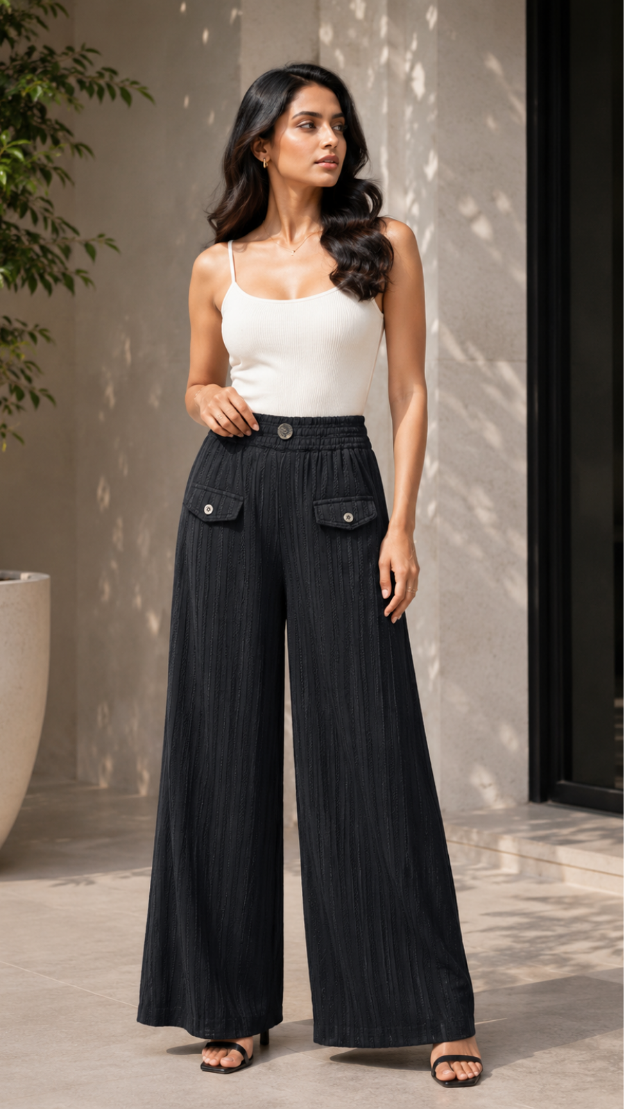 Ravaaz Wide Pocket Palazzo Trousers